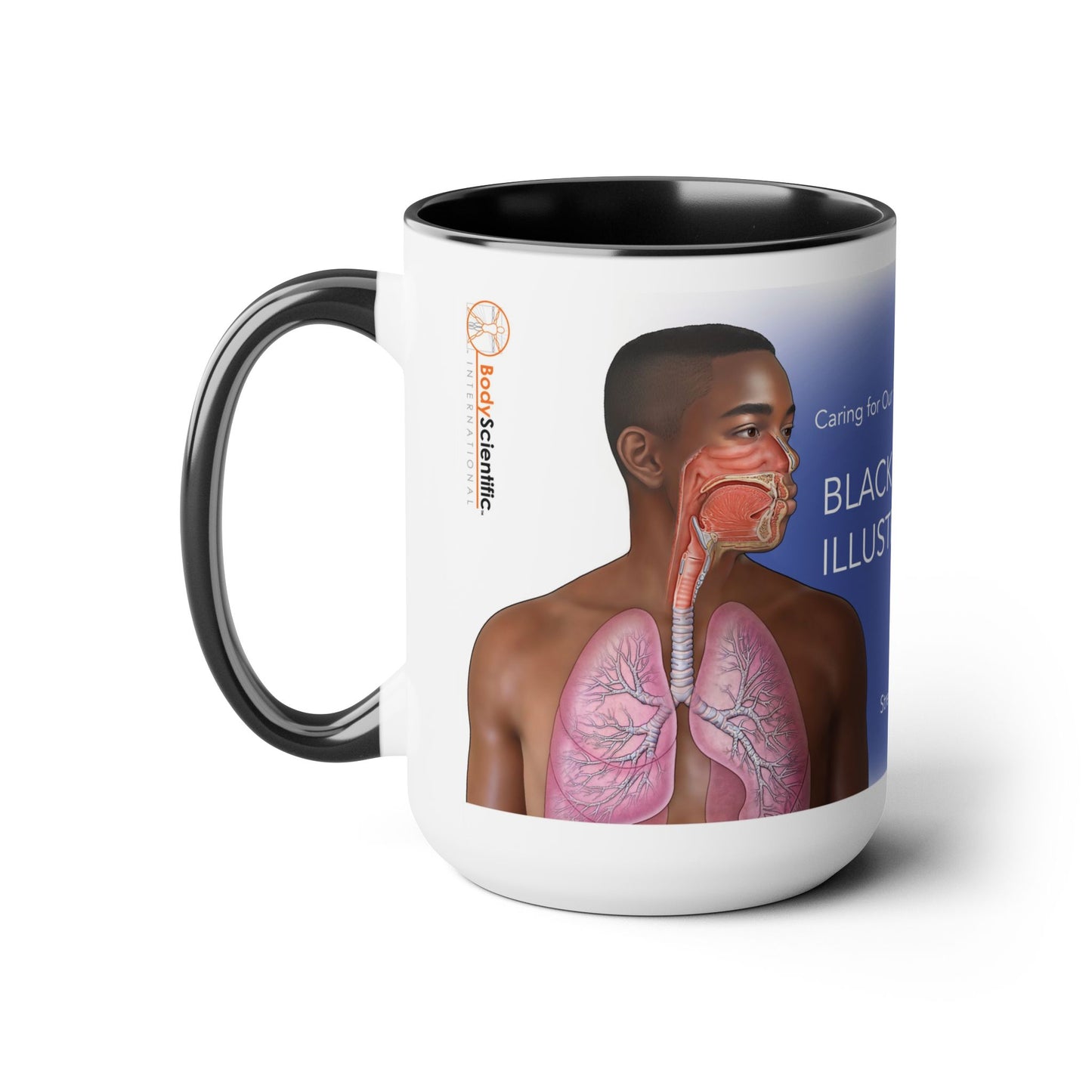 Black Health Illustrated Mug, 15oz