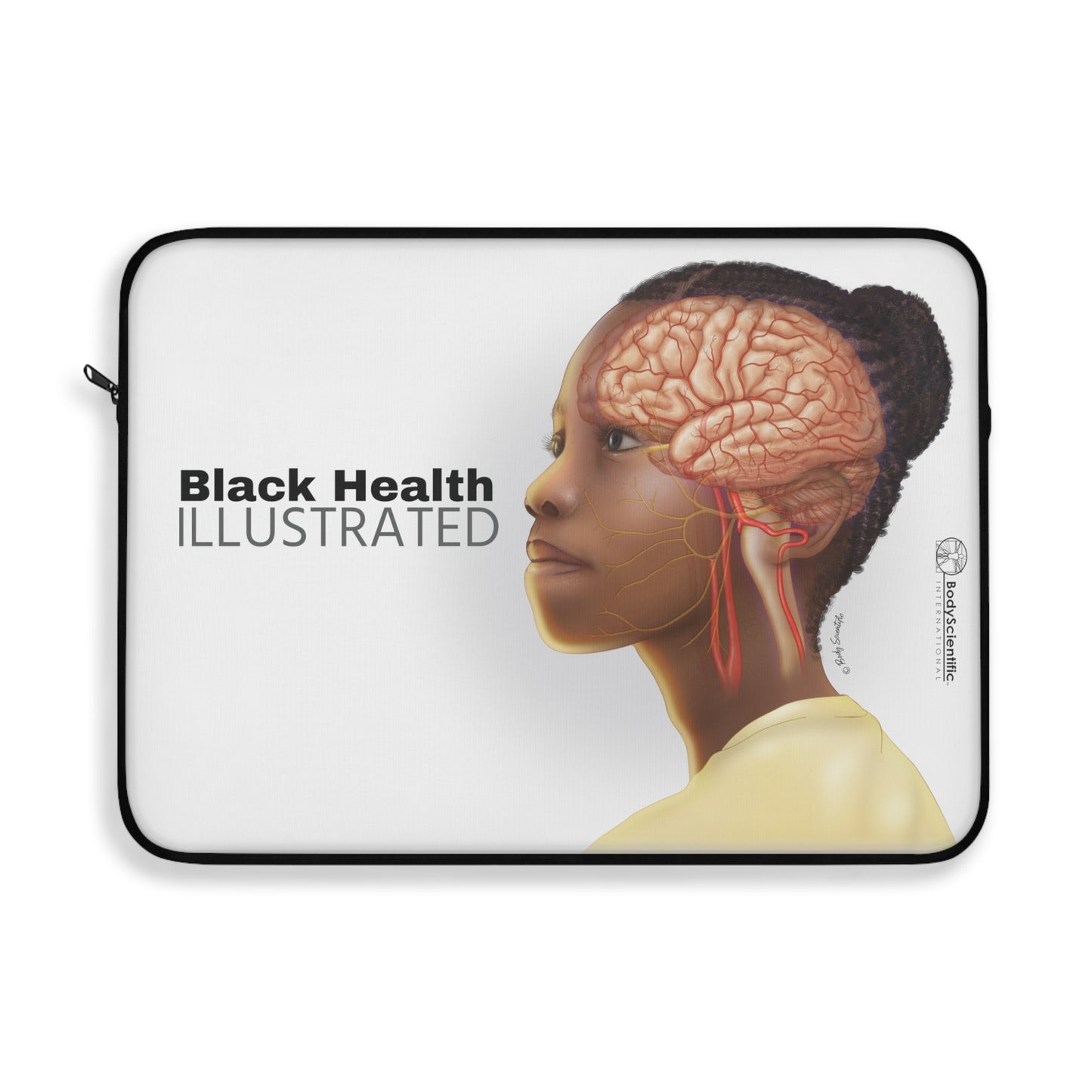 Black Health Illustrated Laptop Sleeve